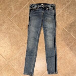 True Religion Skinny Jeans with velvet trim